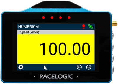 VBOX Touch displaying the 1 Numerical screen with screen alert enabled in the MFD App.