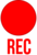 Red Logging Status Icon on MFD App, a filled circle with REC label below.
