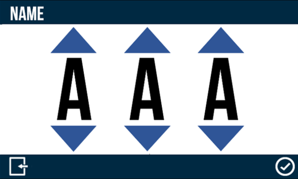 Name screen in the VBOX Touch Speed Profiler App.
