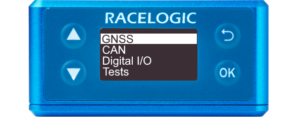 Illustration of the Main Menu of VBOX Speed Sensor with GNSS highlighted.