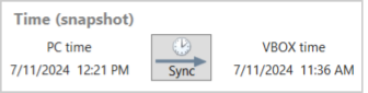 Screenshot of the Time (Snapshot) area of the Logging menu.