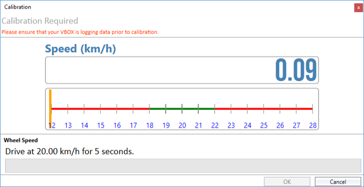 Wheel Speed Calibration feature in VBOX Test Suite. 