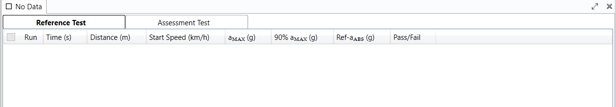 Results Area in VBOX Test Suite showing the results from an R139 Brake Assist test.