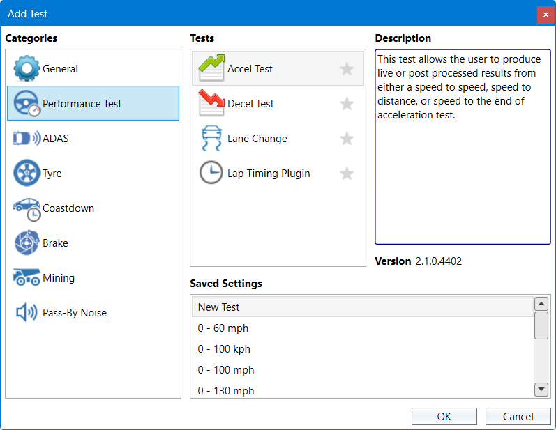 Add Test dialogue in VBOX Test Suite.
