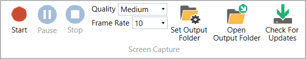 Screen Capture section of the Video Tab in VBOX Test Suite.