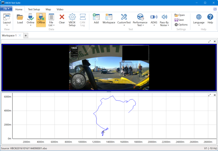 Video area in the Workspace in VBOX Test Suite.