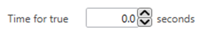 Screenshot of the option for setting a time delay after the start or stop logging criteria has been met. 