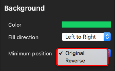 Screenshot of the background settings with Minimum Position options dropdown list displayed and highlighted.