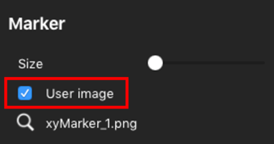 Screenshot of the Marker settings with User-image ticked and highlighted.