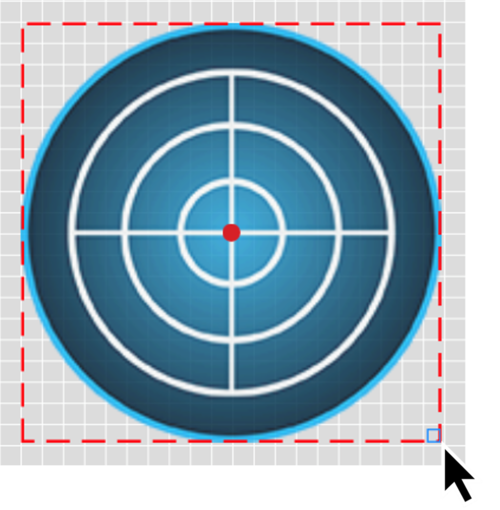 Image depicting how to resize the G-Ball element.