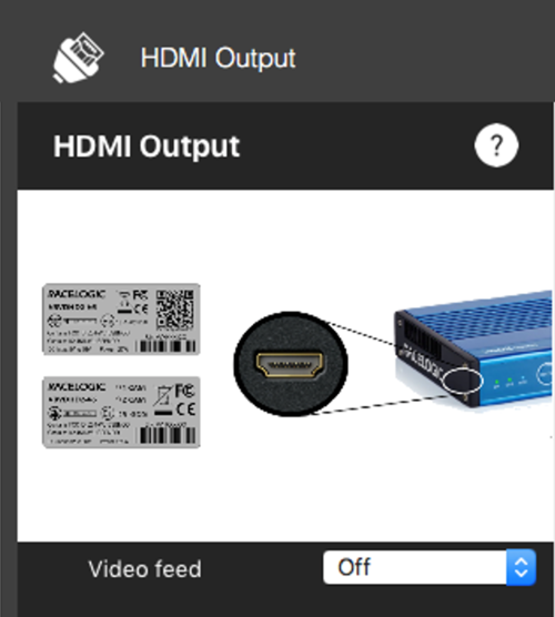 Cropped screenshot of the HDMI Output settings including an image depicting how to identify if your HD2 unit is compatible.