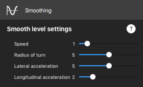 Screenshot of the Smoothing options.