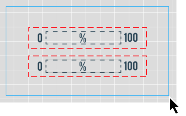 Image depicting how to click and drag to select elements to group with a blue border around the required elements.