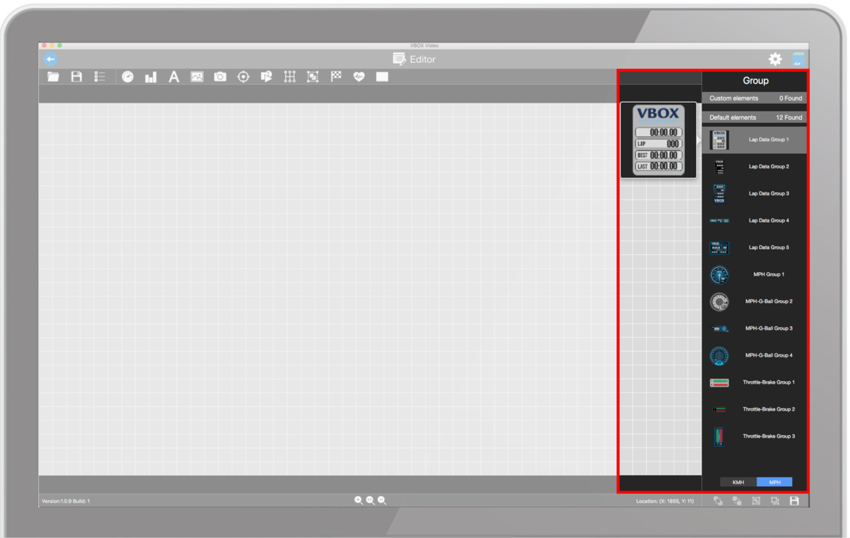 Screenshot of the Software with the Group Settings pane highlighted on the right hand side.