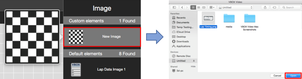 Images depicting how to load an image file.