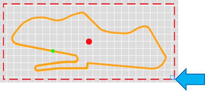 Image depicting how to resize the Track Map element.