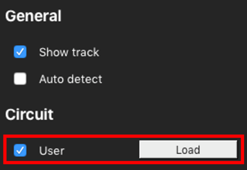 Screenshot of the General and Circuit settings with Circuit → User option ticked and highlighted.