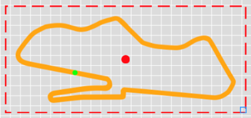 Screenshot of the Track Map element with an outline border at a thickness level of 6. 