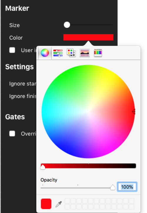 Screenshot of the Marker colour selector.