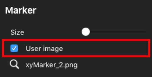 Screenshot of the Marker settings with User Image ticked and highlighted.