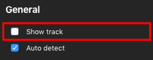 Screenshot of the Lap Timing Show Track setting unticked.