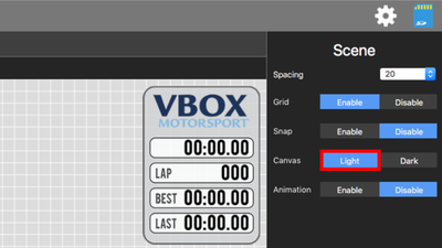 Screenshot of the canvas in light mode.