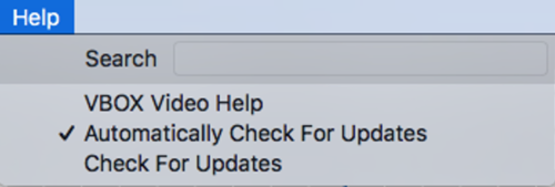 Screenshot of the Help menu.