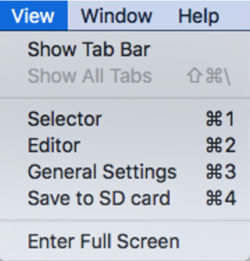 Screenshot of the View sub-menu.