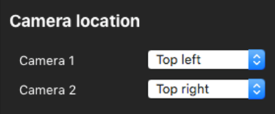 Screenshot of the Camera Location settings.