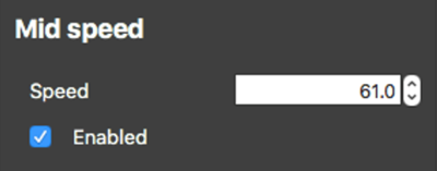 Screenshot of Mid Speed settings.