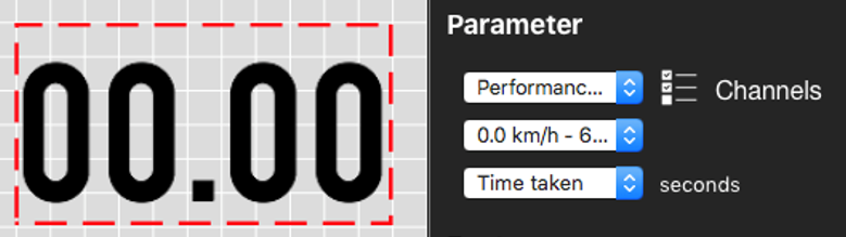 Image of a Text element with the Parameters settings next to it. 