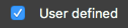 Screenshot of the User-defined tick box, ticked.