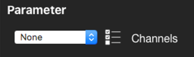 Screenshot of the Parameters settings with None selected.