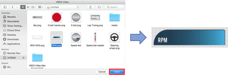Images depicting uploading a new background image for the Range element.