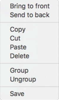 Screenshot of the right click Element options.