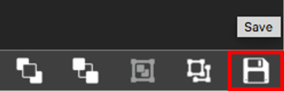 Screenshot of the Quick Access buttons at the bottom of the Settings panel on the right hand side. Save button is highlighted.