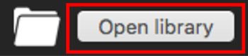 Screenshot of the Open Library button.