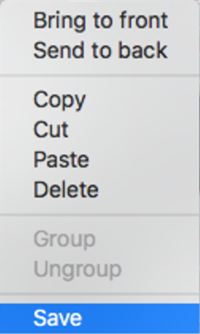 Screenshot of the Element menu with Save highlighted.