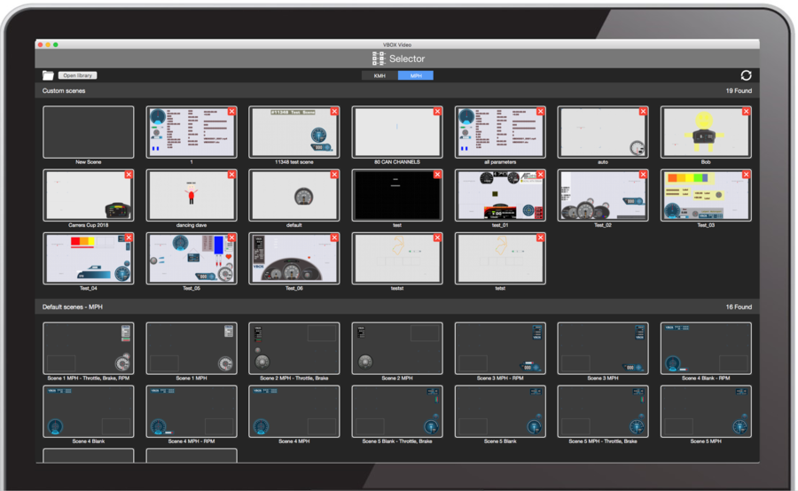 Screenshot of the Scene Library.