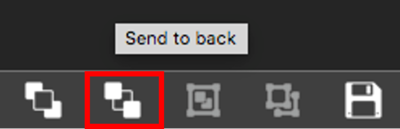 Screenshot of the Quick Access buttons in the bottom right hand corner of the screen with Send to Back highlighted.