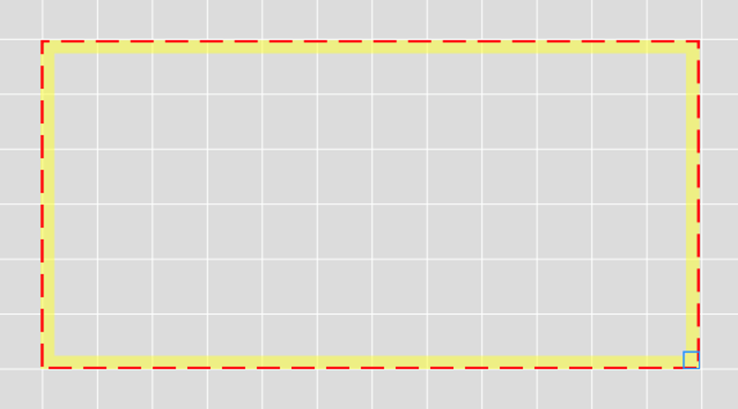 Screenshot of the shape element with an outline only.