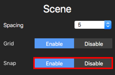 Screenshot of the Snap to Grid setting.