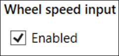 Cropped screenshot of the Wheel Speed Input tick box.