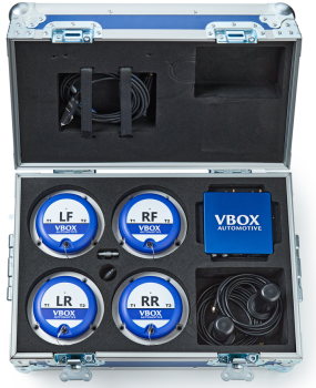 Photograph of the Wireless Wheel Speed Sensors equipment in a carry case.