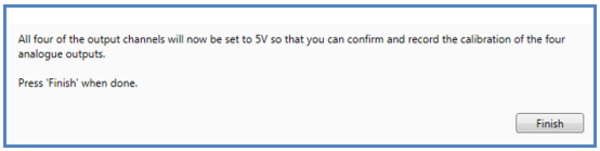 Screenshot of the confirmation that calibration is complete.