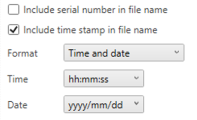 Screenshot of the format, time and date settings.