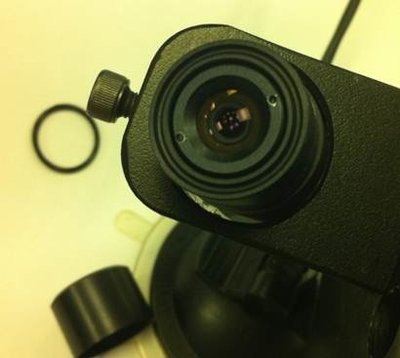 Photograph of the old lens in situ. 