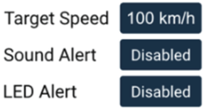 Target Speed Alert option on the General Settings - Data/Alerts screen on MFD Touch.