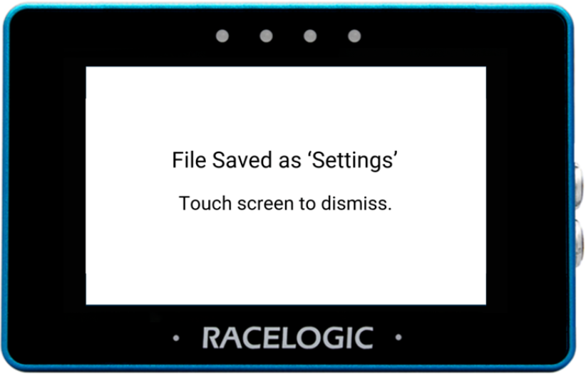 MFD Touch displaying the File Saved screen.