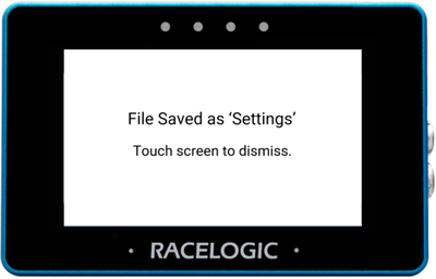 MFD Touch displaying the File Saved screen.